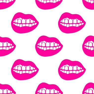 dudak dikişsiz karalama deseni, vektör rengi çizimi