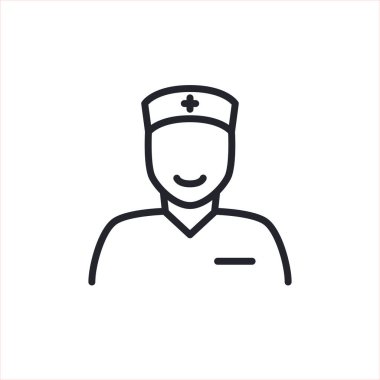 doktor çizgisi simgesi, vektör basit illüstrasyon