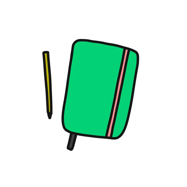 Cuaderno Garabato Icono Ilustración Color Vectorial — Vector de stock