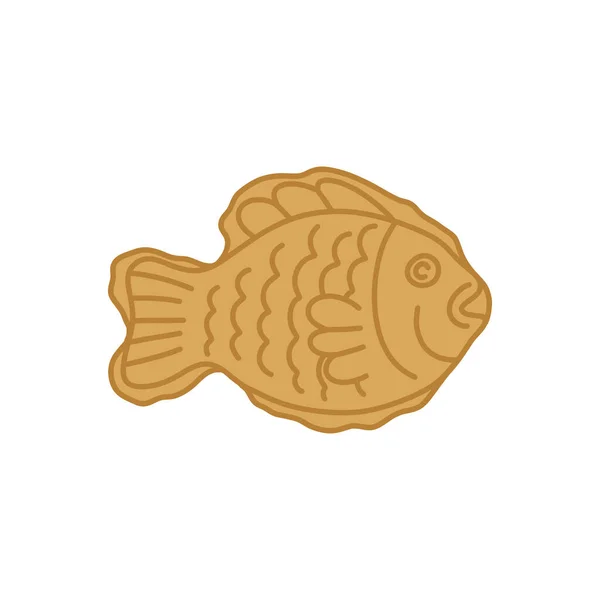 Taiyaki doodle icoon, vector illustratie — Stockvector