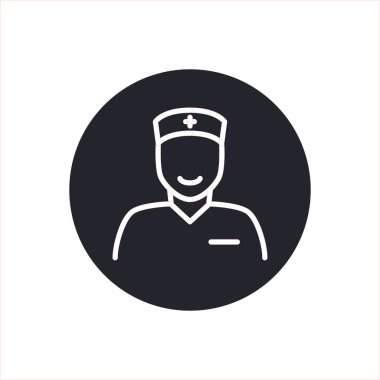 doktor çizgisi simgesi, vektör basit illüstrasyon
