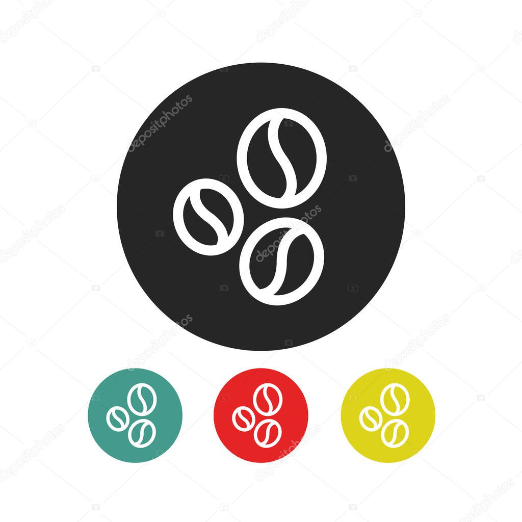 coffee beans line icon, vector color illustration