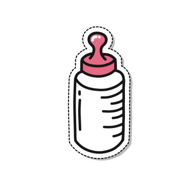 bebek şişe karalama simgesi, vektör rengi çizimi