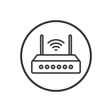 wi fi router satır simgesi, vektör basit illüstrasyon