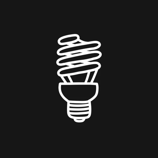 Lampe Fluorescente Icône Doodle Illustration Ligne Vectorielle — Image vectorielle