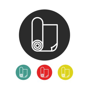 yoga mat çizgisi simgesi, vektör basit illüstrasyon