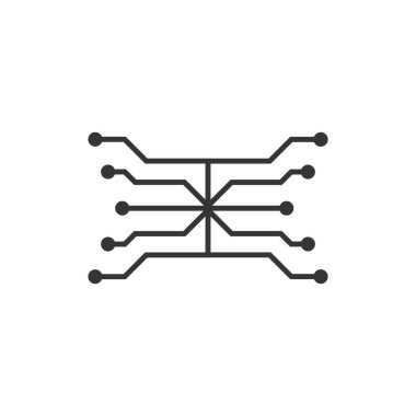elektronik devre çizgisi simgesi, vektör basit illüstrasyon