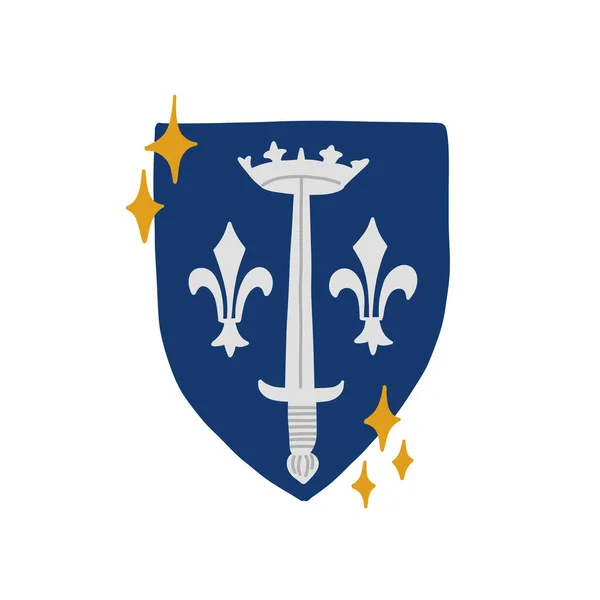 Armoiries Jeanne Arc Icône Gribouillis Illustration Vectorielle Couleur — Image vectorielle
