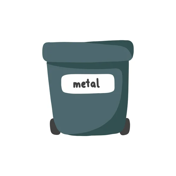 Reciclagem Metal Bin Doodle Ícone Ilustração Cor Vetorial —  Vetores de Stock