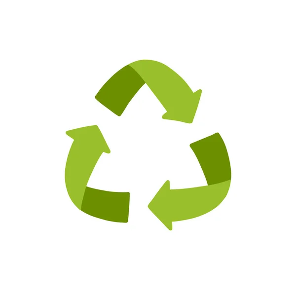 Recycling Symbol Doodle Symbol Vektorfarbenillustration — Stockvektor