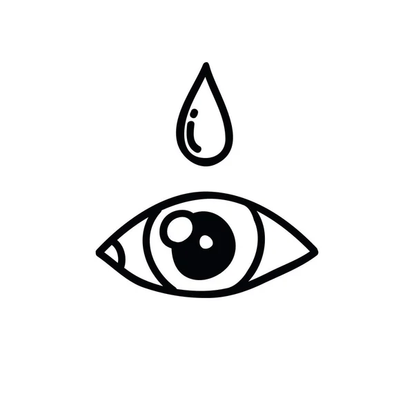 Eye Drops Εικονίδιο Doodle Διανυσματική Έγχρωμη Απεικόνιση — Διανυσματικό Αρχείο