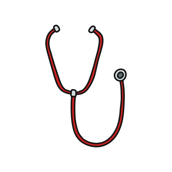 Icône Doodle Stéthoscope Illustration Vectorielle Couleur — Image vectorielle