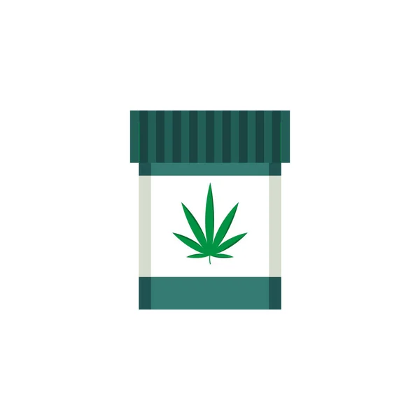 Icône Plate Cannabis Médical Illustration Vectorielle Couleur — Image vectorielle