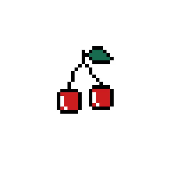 Cherry Pixel Art Icoon Pixel Kleur Illustratie — Stockfoto