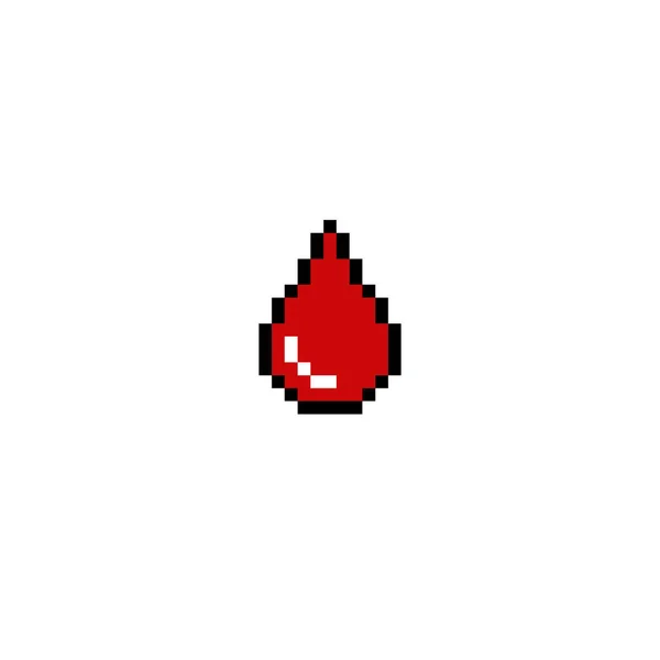 blood droop pixel art icon, pixel color illustration