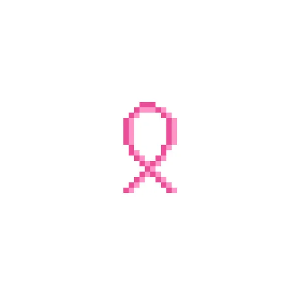 Rakovina Prsu Stuha Pixel Ikona Pixel Barva Ilustrace — Stock fotografie