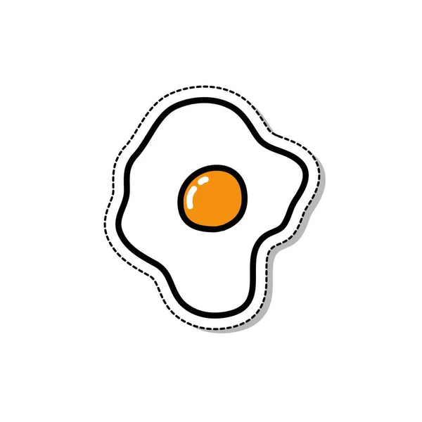 Huevos Fritos Garabato Icono Vector Ilustración Color — Vector de stock