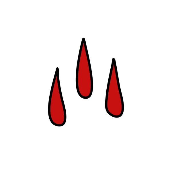 Gotas Sangue Doodle Ícone Ilustração Cor Vetorial —  Vetores de Stock