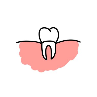 Diş kaplaması karalama simgesi, vektör rengi çizimi