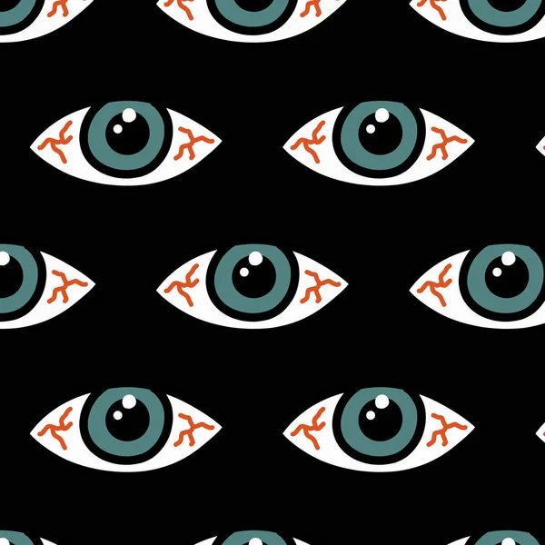 Κόπωση Των Ματιών Αδιάλειπτη Μοτίβο Doodle Διανυσματική Έγχρωμη Απεικόνιση — Διανυσματικό Αρχείο