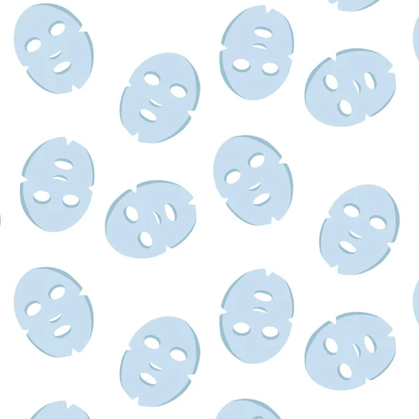 Μάσκα Προσώπου Χωρίς Ραφή Μοτίβο Doodle Διανυσματική Έγχρωμη Απεικόνιση — Διανυσματικό Αρχείο