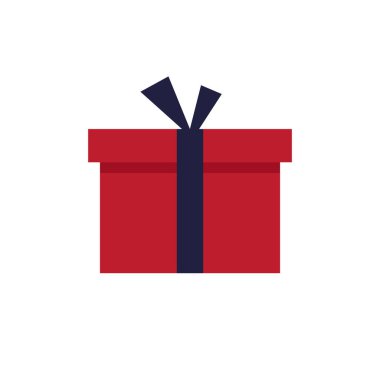 hediye kutusu düz simgesi, vektör rengi illüstrasyonu