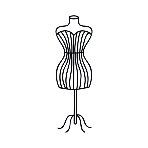 Naaien Mannequin Doodle Icoon Vector Kleur Illustratie — Stockvector