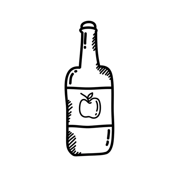 Appel Cider Doodle Icoon Vector Kleur Illustratie — Stockvector
