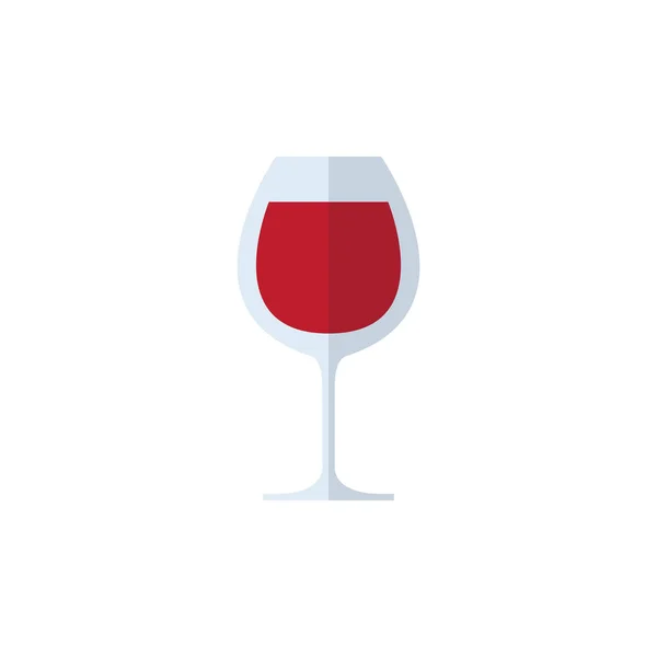 Copa Vino Icono Plano Vector Ilustración Color — Vector de stock