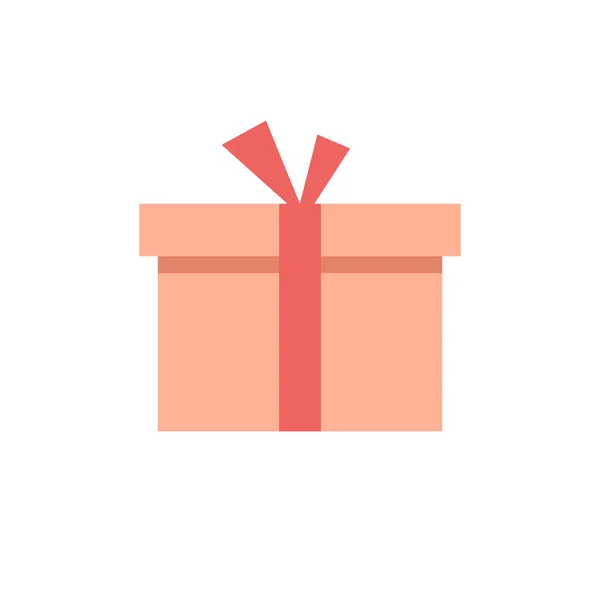 Подарункова Коробка Плоска Іконка Векторна Кольорова Ілюстрація — стоковий вектор