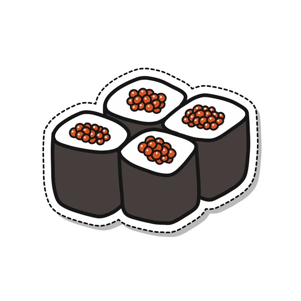 Sushi Doodle Ikon Vektor Szín Illusztráció — Stock Vector