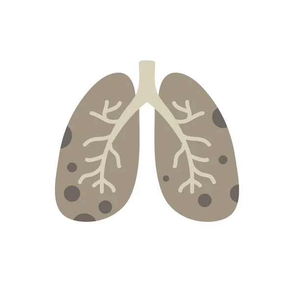 Hasarlı Akciğerler Ikon Vektör Renk Çizimi — Stok Vektör