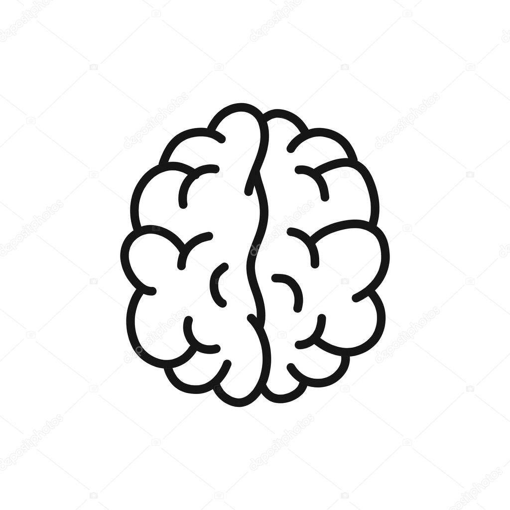 brain doodle icon, vector line illustration