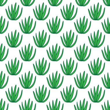 agave seamless doodle pattern, vector color illustration clipart
