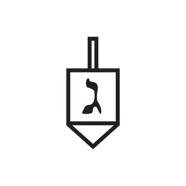 Hanukkah Dreidel Icon Vektorlinie Illustration — Stockvektor