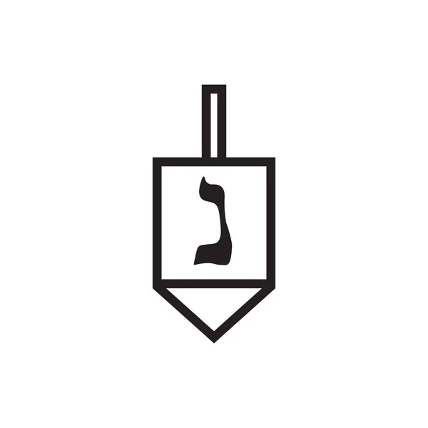 Hanukkah Dreidel Icon Vector Line Illustration — Stock Vector