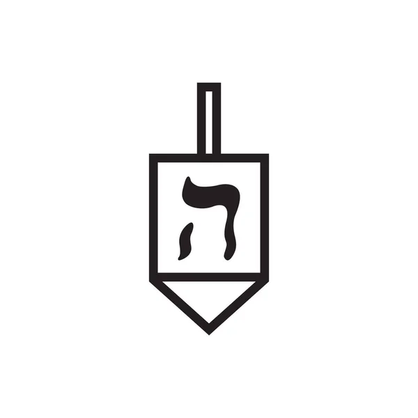 Hanukkah Dreidel Ikon Vektor Linje Illustration — Stock vektor