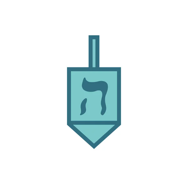Иконка Hanukkah Dreidel Векторная Линейная Иллюстрация — стоковый вектор