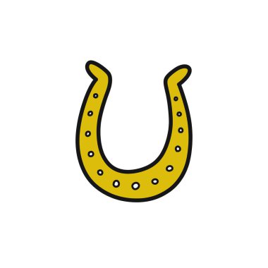 At nalı karalama simgesi, vektör rengi çizimi