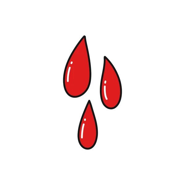 Tropfen Blut Doodle Symbol Vektorfarbenillustration — Stockvektor