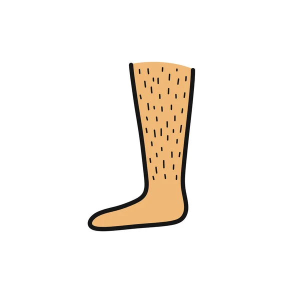 Hairy Legs Doodle Icon Vector Color Illustration — Stock Vector