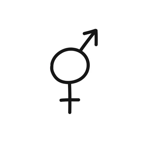 Transgender Symbol Doodle Symbol Vektor Einfache Illustration — Stockvektor