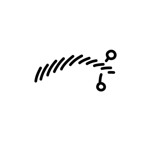 Пірсинг Брів Каракулі Значок Векторна Лінія Ілюстрація — стоковий вектор