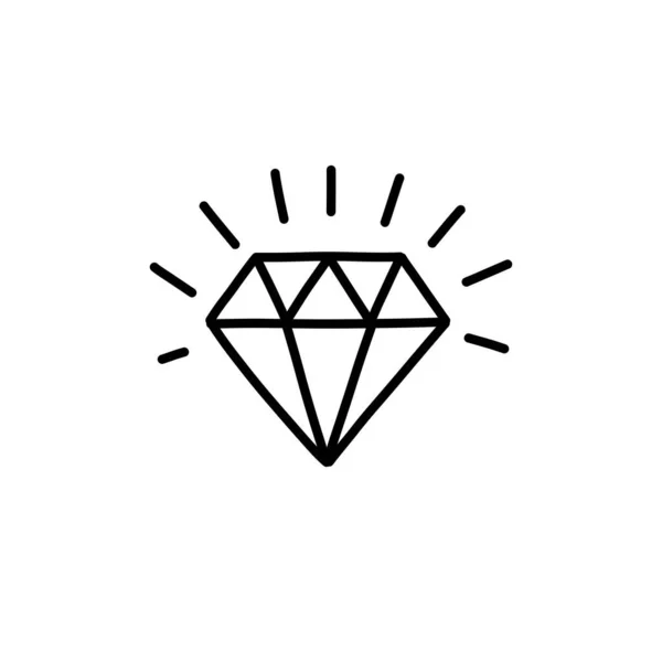 Icona Scarabocchio Diamante Illustrazione Della Linea Vettoriale — Vettoriale Stock