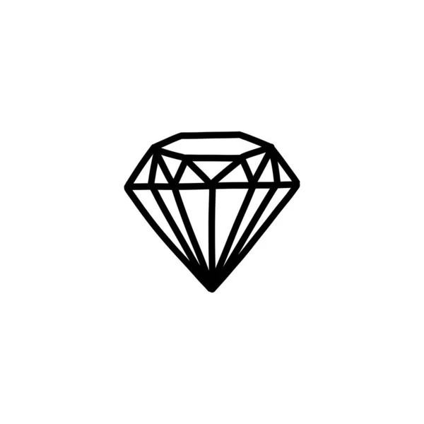 Icona Scarabocchio Diamante Illustrazione Della Linea Vettoriale — Vettoriale Stock