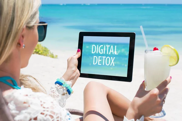 Digitales Detox-Konzept auf dem Tablet — Stockfoto