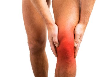 Person having a knee pain clipart
