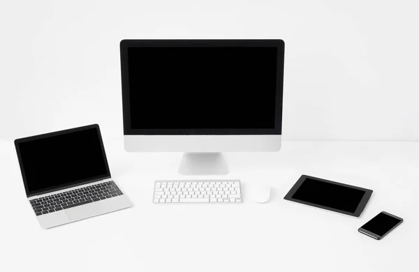 Different modern devices, mockup for adaptive design samples. — Stock Photo, Image