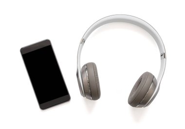 Headphones and mobile phone clipart