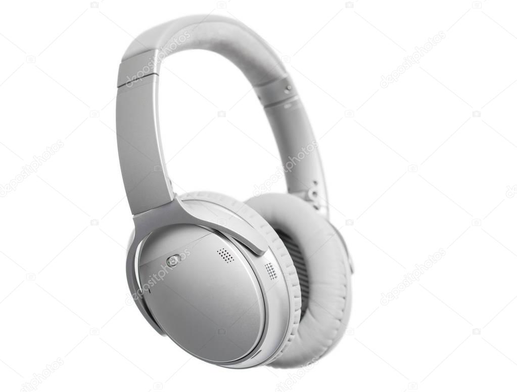Wireless headphones on white 